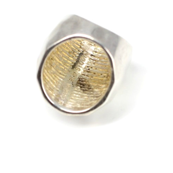 A3 Vintage RLM Studio Hammered Dome Band Ring 925 Sterling Silver 18.29g Sz 7.5 - Picture 7 of 7
